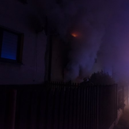 Pożar domu na ulicy Bełkowskiej
