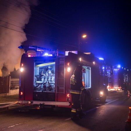 Pożar domu na ulicy Bełkowskiej