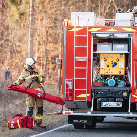 Wypadek drogowy w Palowicach na ulicy Bełkowskiej
