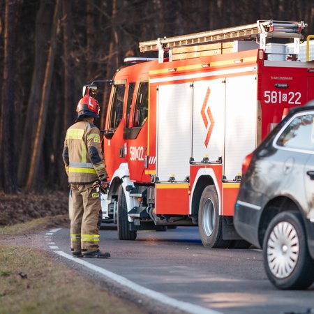 Wypadek drogowy w Palowicach na ulicy Bełkowskiej